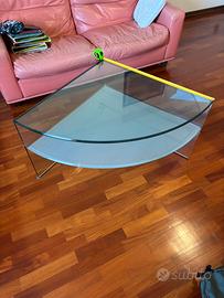 Tavolino angolare vetro curvato/mobile tv