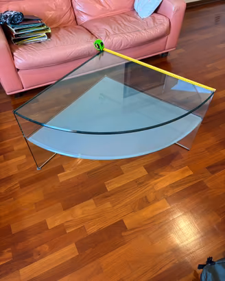 Tavolino angolare vetro curvato/mobile tv