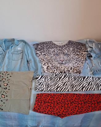 t shirt  panta camicia e short 11 o 12 anni
