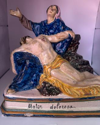 Pieta fine del 800 ceramica Caltagirone