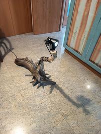 lampada legno tronco d'albero faretto orientabile