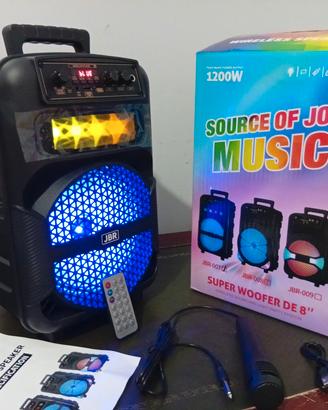 Cassa bluetooth portatile karaoke 1200 watt pmpo 