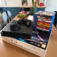 PS4 SLIM JET BLACK + 11 GIOCHI BUNDLE STAR WARS