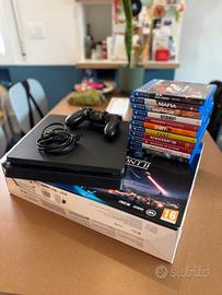 PS4 SLIM JET BLACK + 11 GIOCHI BUNDLE STAR WARS