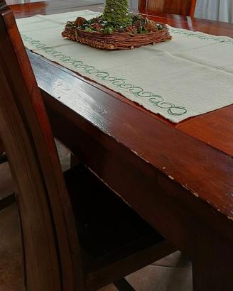 tavolo allungabile con sedie tutto legno