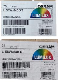Neon Osram Lumilux XT 56w e 36w Bianco freddo