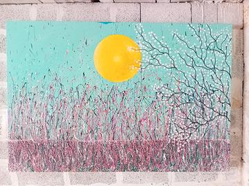 quadro acrilico ed olio su tela 