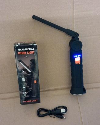 Torcia led da  lavoro ricaricabile con usb