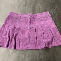 Minigonna a balze in velluto viola lilla Benetton