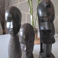 Trittico statuette Africane
