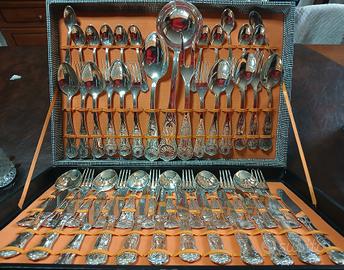 set posate da 12 completo in argento 800