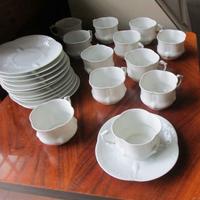 servizio da caffè da 12 in porcellana bianca Limog