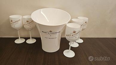 Moet & Chandon secchiello ghiaccio e bicchieri
