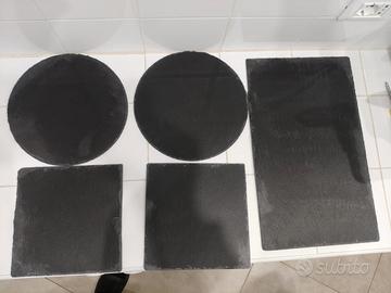 Taglieri o piatti da portata in ardesia neri