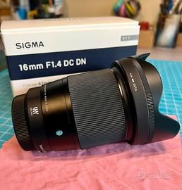 Obbiettivo Sigma 16mm  F1.4 DC DN MICRO 4/3