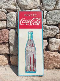 Insegna targa pubblicitaria Coca Cola no smaltata 