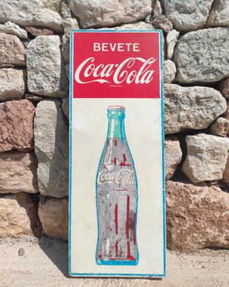 Insegna targa pubblicitaria Coca Cola no smaltata 