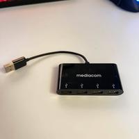 Mediacom MD-U100 Hub USB 2.0 4 Porte 480Mbps Nero