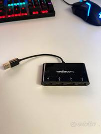 Mediacom MD-U100 Hub USB 2.0 4 Porte 480Mbps Nero