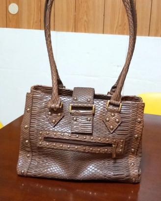 Borsa da spalla in ecopelle effetto coccodrillo