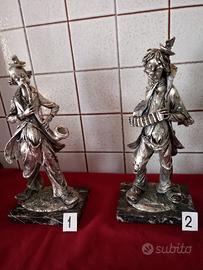 Statuette argentate anni 70 da collezione
