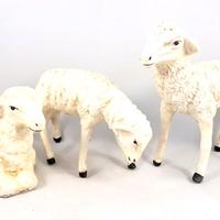 Presepe pastore 30 cm 3 animali pecore cartapesta