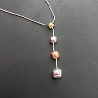 Collana oro 18k pendente  bianco giallo diamanti