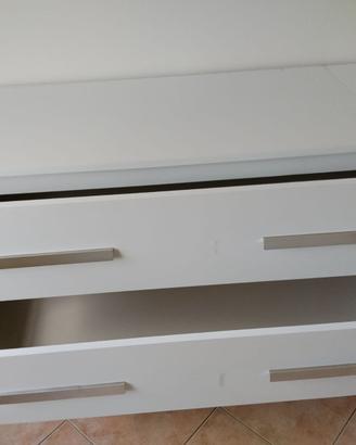 Comò 3 Cassetti Bianco Larice nuovo