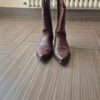 stivale Western vera pelle marrone 