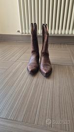 stivale Western vera pelle marrone 