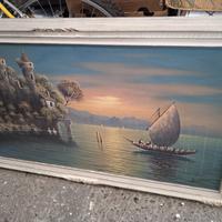 quadro dipinto castello lago 