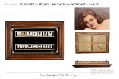 Lottostorico anni ‘30 dipinto Boudoir e  tabella