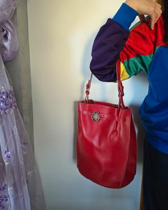 Borsa Vintage a Secchiello Artigianale Rossa