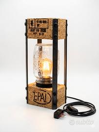 lampada da tavolo  artigianale stile industriale 