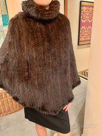 Poncho in visone tricot