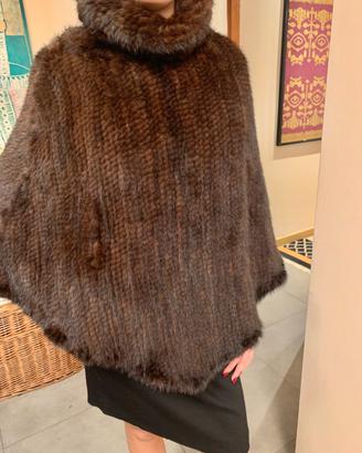 Poncho in visone tricot