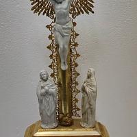 Antico Crocifisso  decori Cristo porcellana Biscui