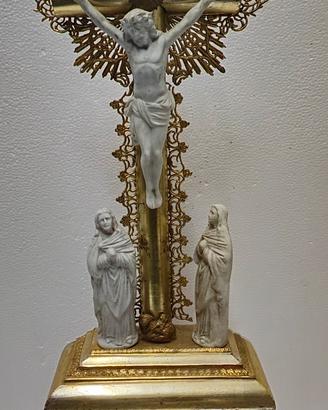 Antico Crocifisso  decori Cristo porcellana Biscui