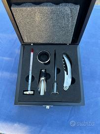 Set vino completo in scatola: cavatappi, termometr