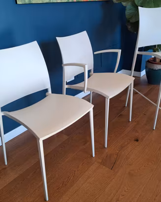 Set 6 sedie tavolo + set 3 sgabelli