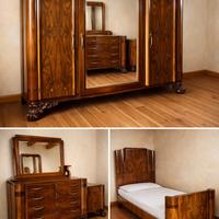 Camera da letto antica in noce stile art déco