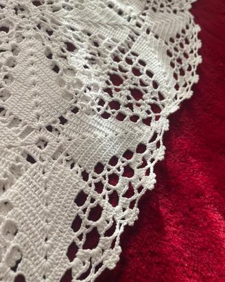 Copriletto cotone pizzo lavorato a mano 180x260