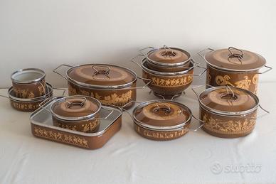 Batteria 10 pezzi pentole Siltal vintage anni '70