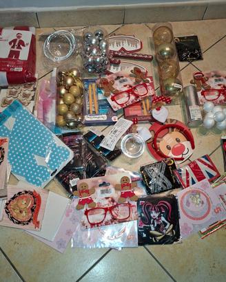 Lotto addobbi e accessori per feste di Natale