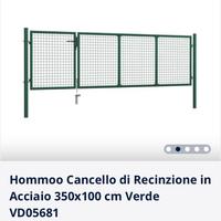 Cancello in rete metallica 350x100 cm