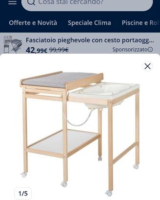 Fasciatoio con vaschetta