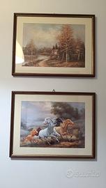 Coppia quadri decorativi incorniciati 45×35 cm – p