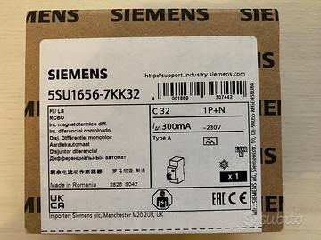 Inter. Magnetotermico Differenziale Siemens C32A