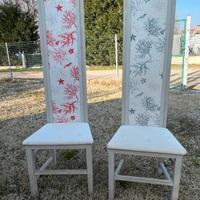 Sedie di legno con inserti marini