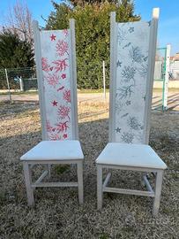 Sedie di legno con inserti marini